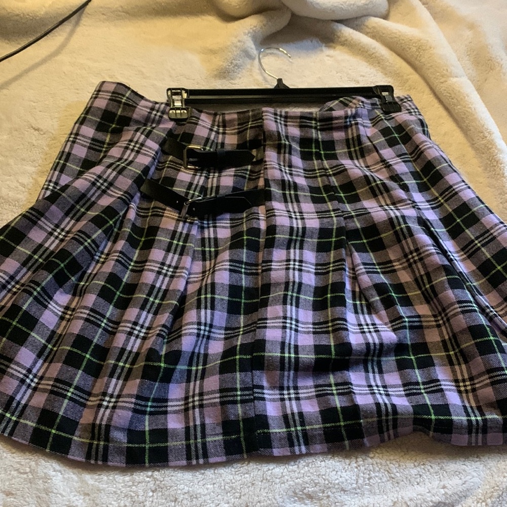 Lavender plaid skirt